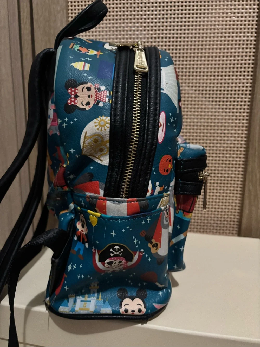 Disney Parks X Loungefly mini backpack teal Kingdom of Cute Chibi Icons